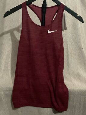 NWT Nike Maroon Racerback Tank Top with White Swoosh